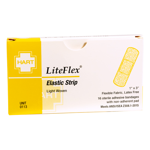 LiteFlex, Elastric Strip Adhesive Bandages, 1' x 3', 16 per unit