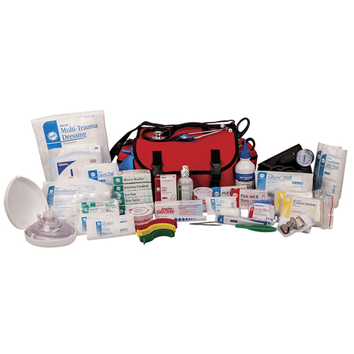 Deluxe First Responder Trauma Kit, EMS First Aid Bag Kit, Cordura Nylon, Red