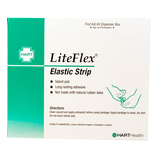 LiteFlex, Elastic Strip Adhesive Bandages, Light Woven Cloth, 1" x 3", 100 per box