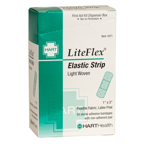 LiteFlex, Elastic Strip Adhesive Bandages, Light Woven Cloth, 1' x 3', 50 per box