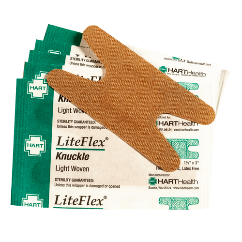 LiteFlex, Knuckle Adhesive Bandages, Light Woven Elastic Cloth, 1/2' x 3', 1000 per case
