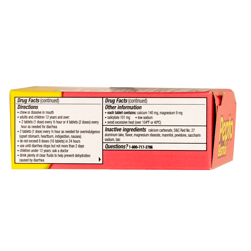 Pepto Bismol, Anti-Diarrheal Chewable Tablets, 48 per box