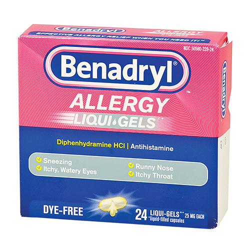 Benadryl Antihistamine Liqui-gel, 24 per box