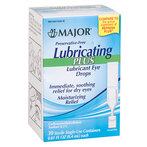 Lubrication Eye Drops, Single Use Vials, 0.01 oz per vial, 30 per box