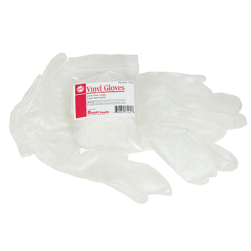 Vinyl Gloves, large, 1 pair per bag