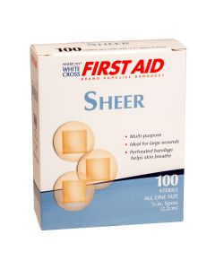 White Cross First Aid, Sheer Spot Adhesive Bandages, 100 per box