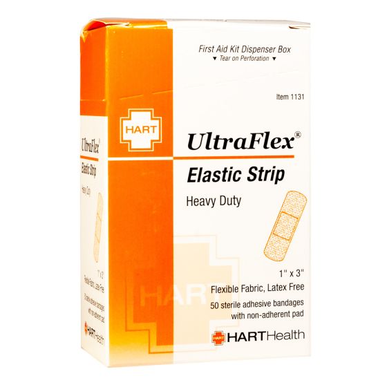 UltraFlex, Strip Adhesive Bandages, Heavy Woven Cloth, 1" x 3", 50 per box